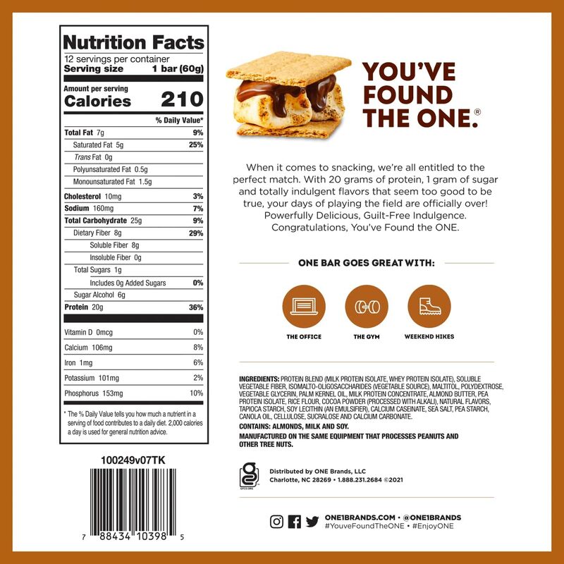One Protein Bars 60g Smores Pack of 12